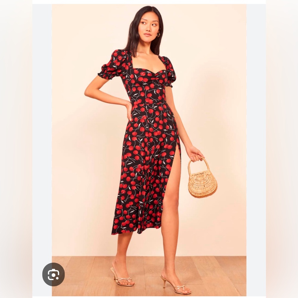 Reformation Lacey Dress, Size Cherry Print